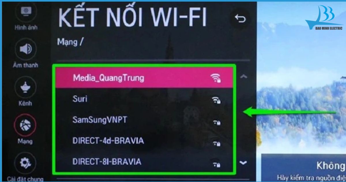 Sử dụng wifi có mật khẩu để đảm bảo chất lượng đường truyền cho tivi
